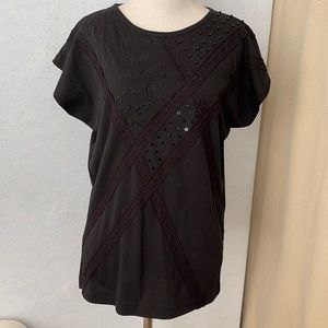 The Cotton Shop Sequin/Bead/Embroidered/Lace Tee